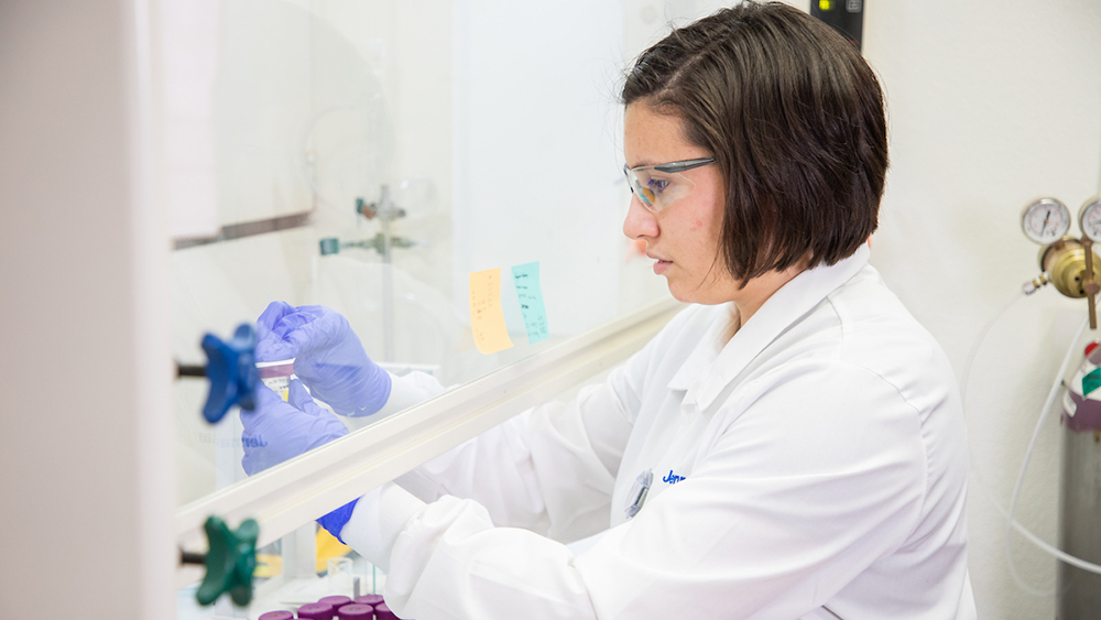 Student in a lab