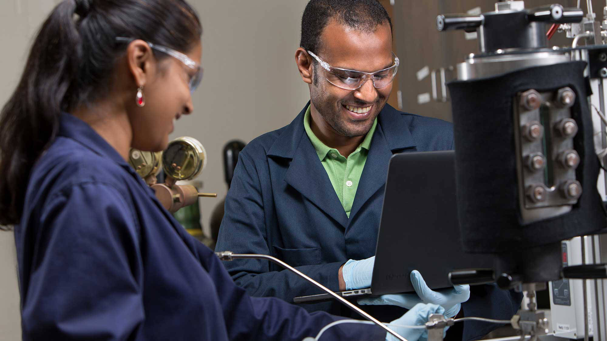 student researchers in a lab