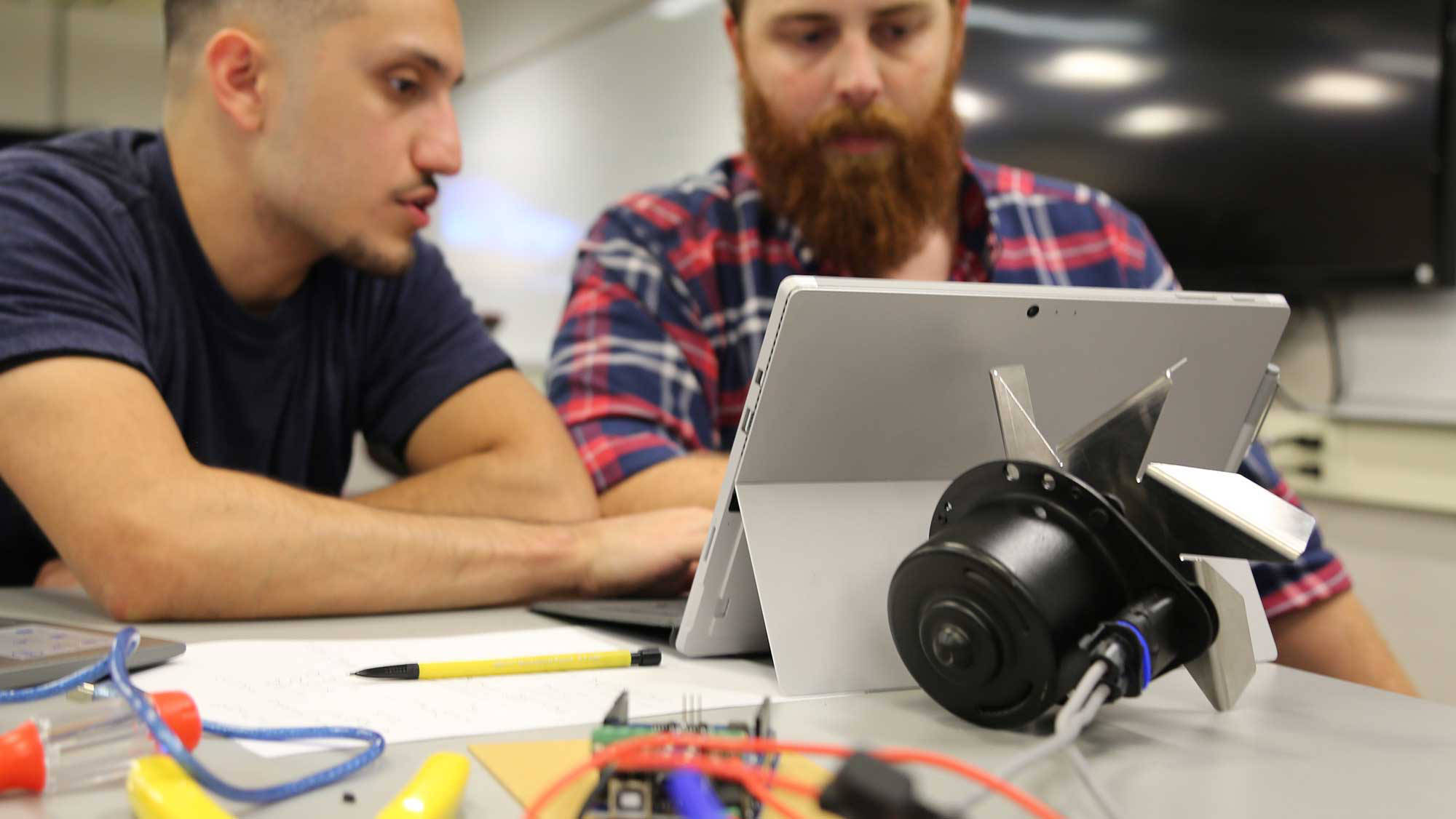 two students collaborating on a project