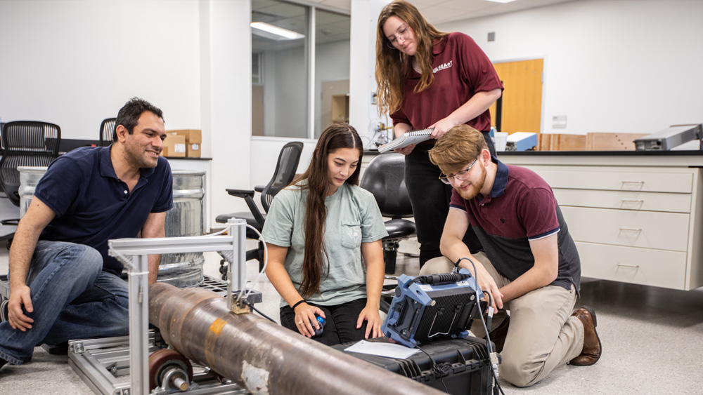 People work in a sensor lab 