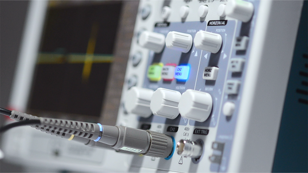 An oscilloscope in a lab.