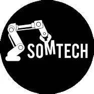 Logo with word Somtech and robotic arm