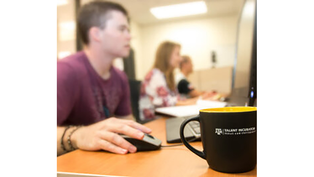 Students working at computers