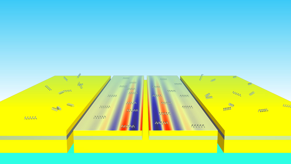 Computer image of cross section of sun beam