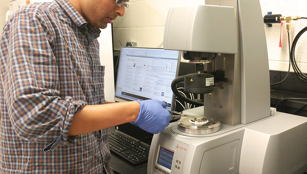 Man working in soft matter lab