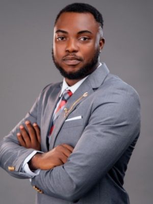 A man in business attire.