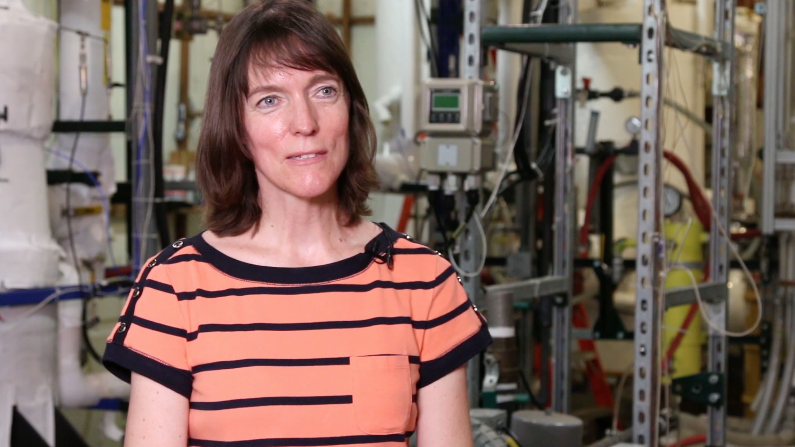 Dr. Karen Vierow Kirkland being interviewed in laboratory.