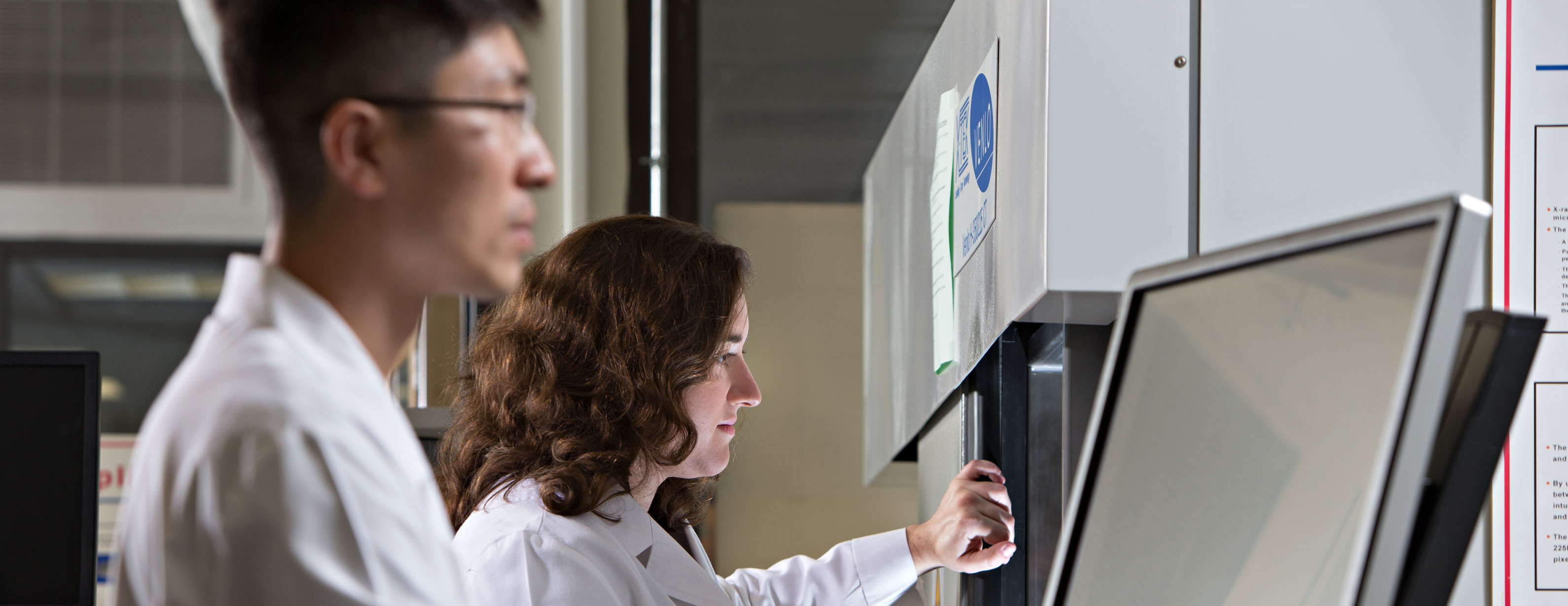 Two students working on a project