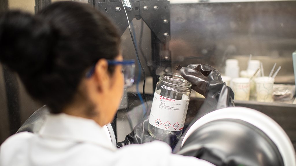 A student performs research in Dr. Matt Pharr's laboratory.