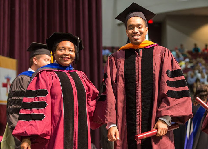 Cortlan Wickliff at graduation ceremony