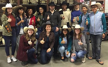  Myanmar students wearing cowboy hats