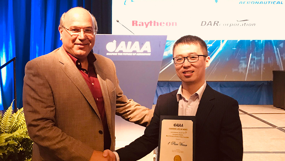 Dimitris Lagoudas and Lei Xu at AIAA conference