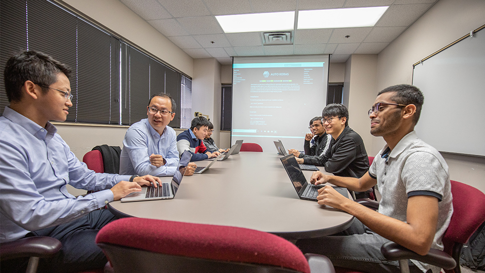 Team meeting in conference room