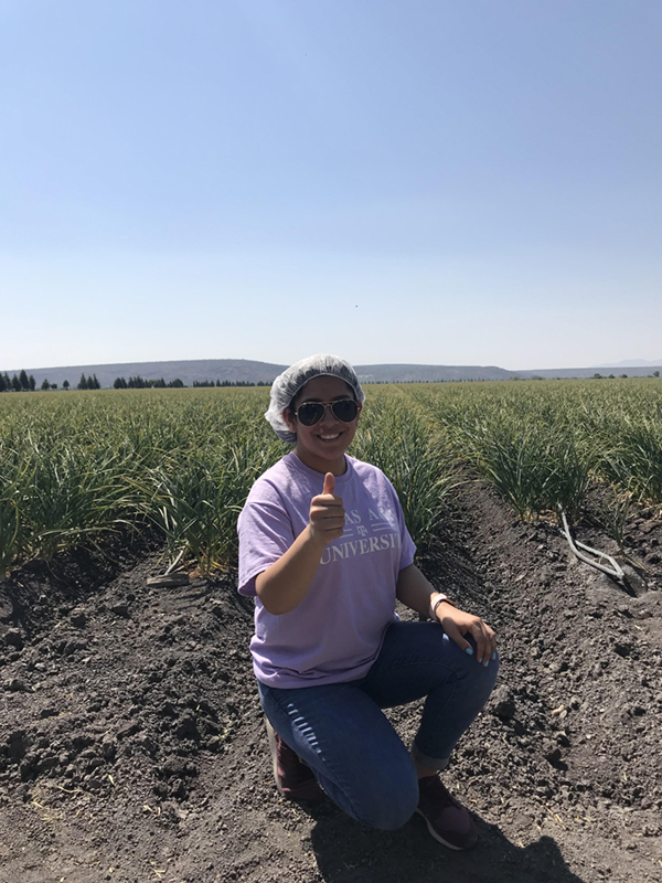 Isabela Lozano at a farm in Mexico.