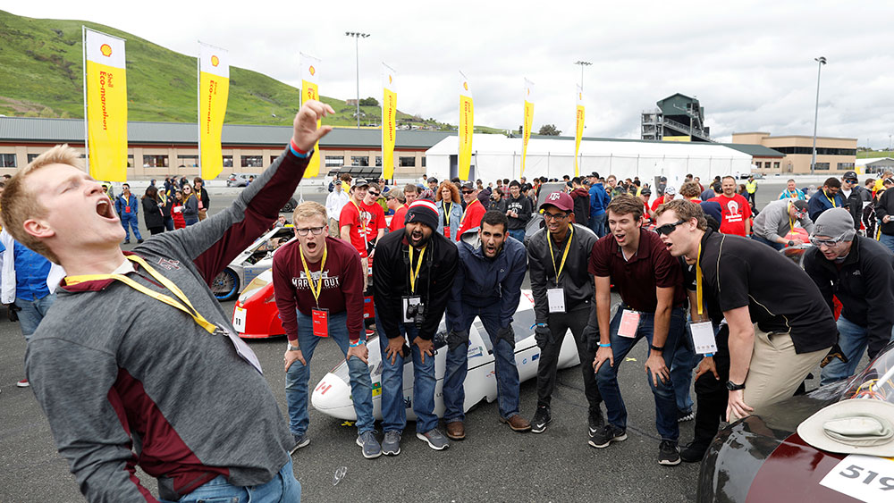 Mechanical engineering senior design group competed in the Shell Eco-marathon competition. 