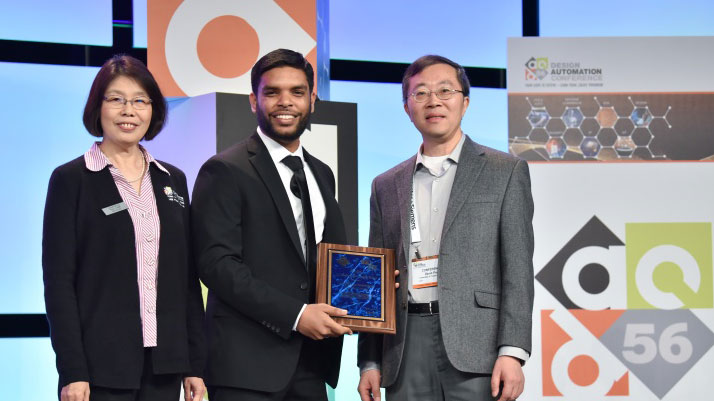 Dr. Jeyavijayan "JV" Rajendran receiving his SIGDA award