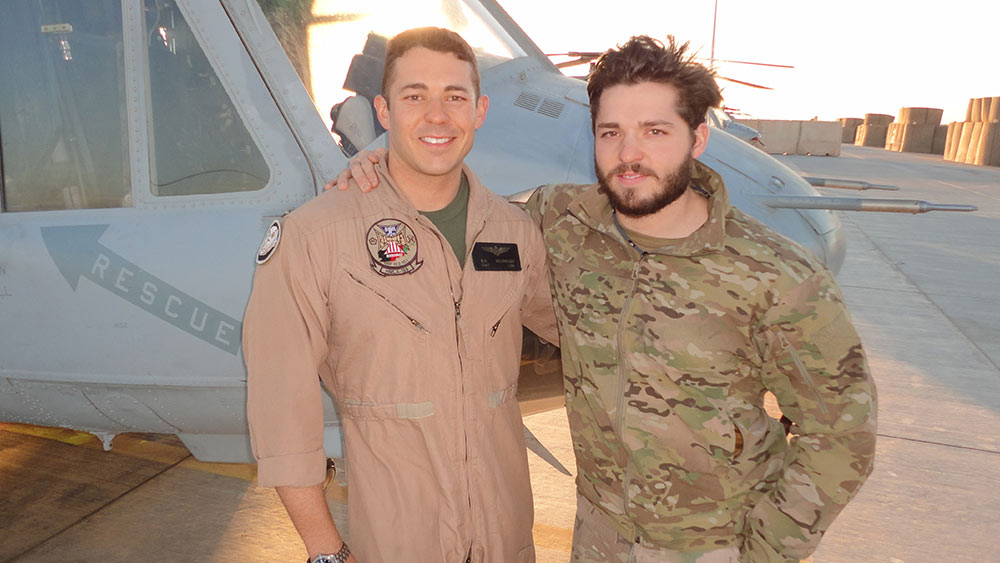 Blaze Belobrajdic with his brother Lance Belobrajdic, a 2018 Pat Tillman Scholar in Afghanistan