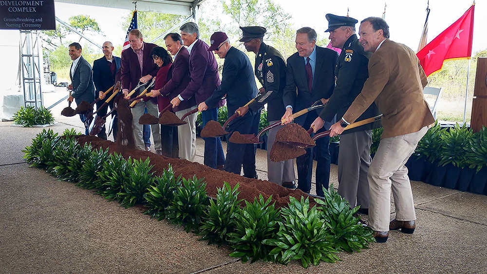 Officials at Texas A&M System Bush Combat Development Complex groundbreaking 