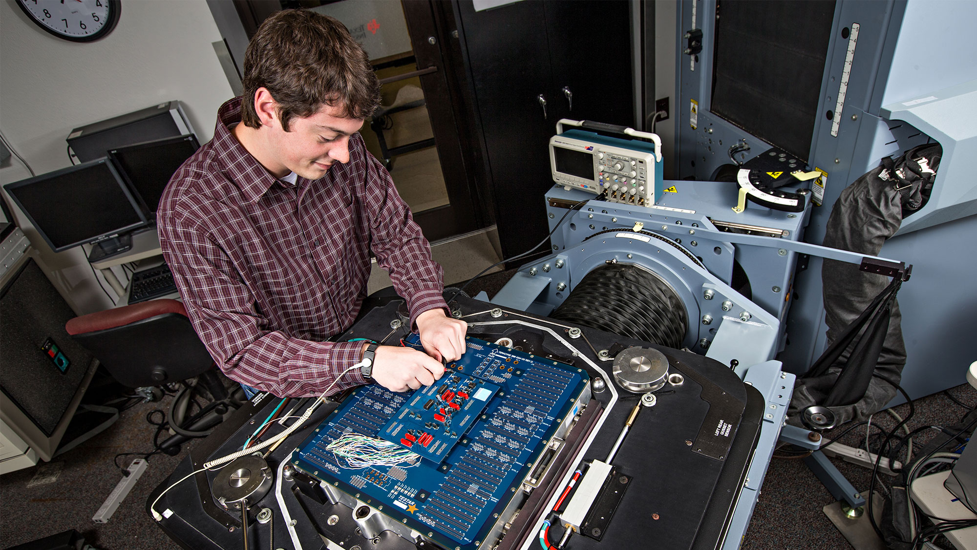 Student working in a lab