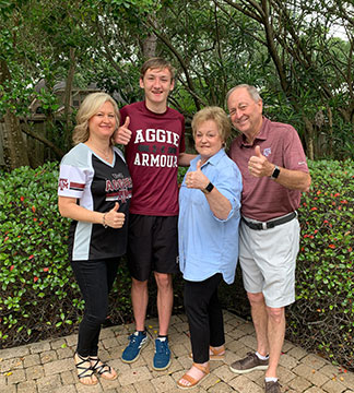 Stacy Lyon, her son Austin, Mrs. Bush and Mr. Bush