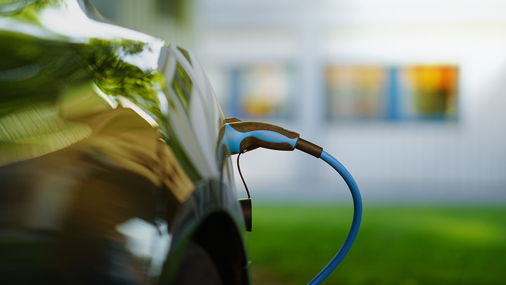 image of an electric car charging