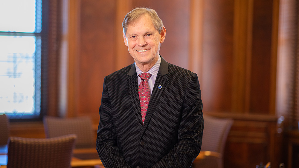 Dr. John Junkins in his office