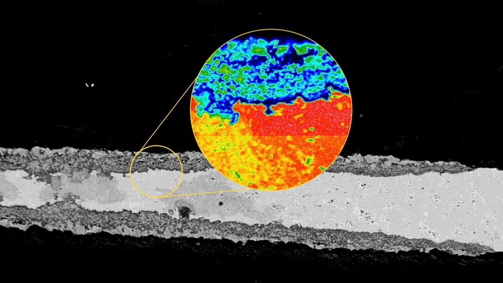 Scanning electron microscopic image of a MAX phases material.