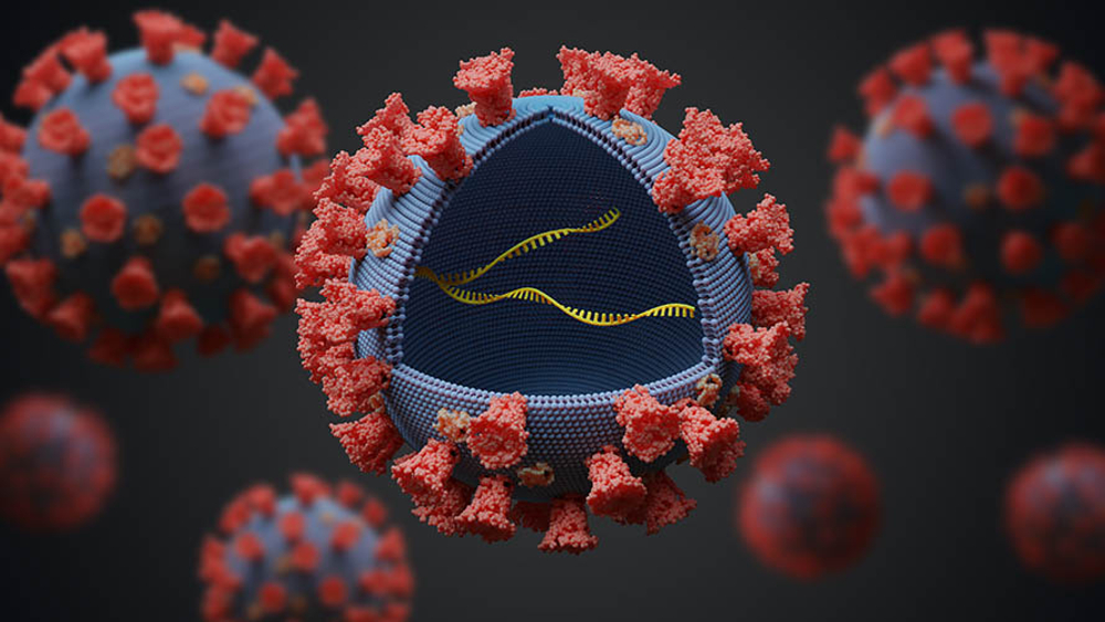 COVID-19 Virus and strand of RNA