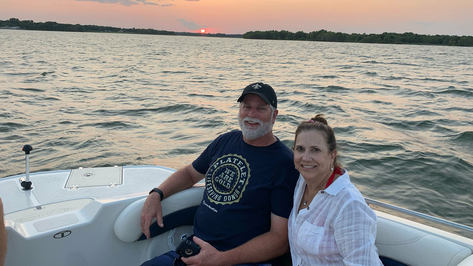 Man and woman on a boat. 