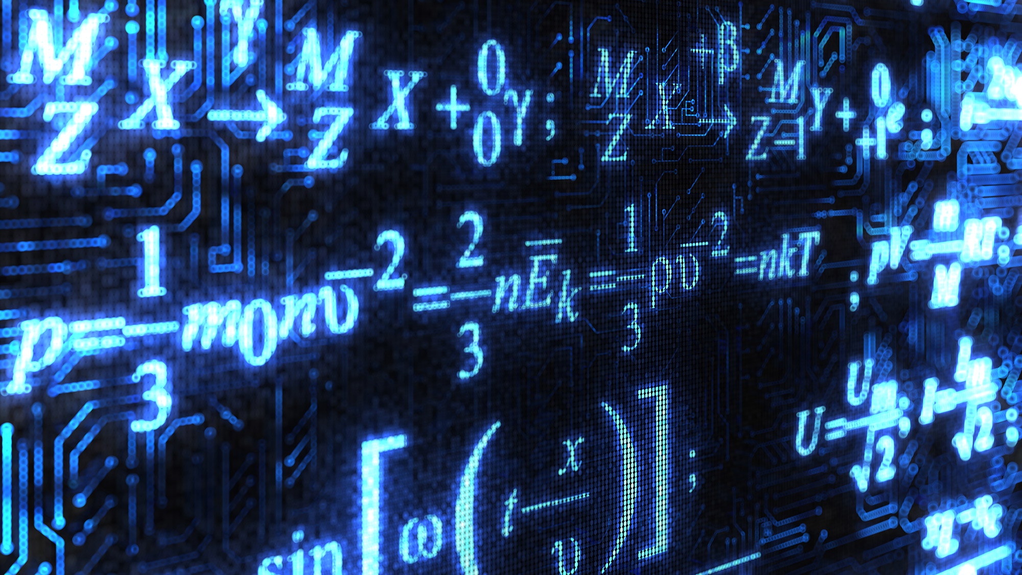 A computer screen with mathematical equations. 