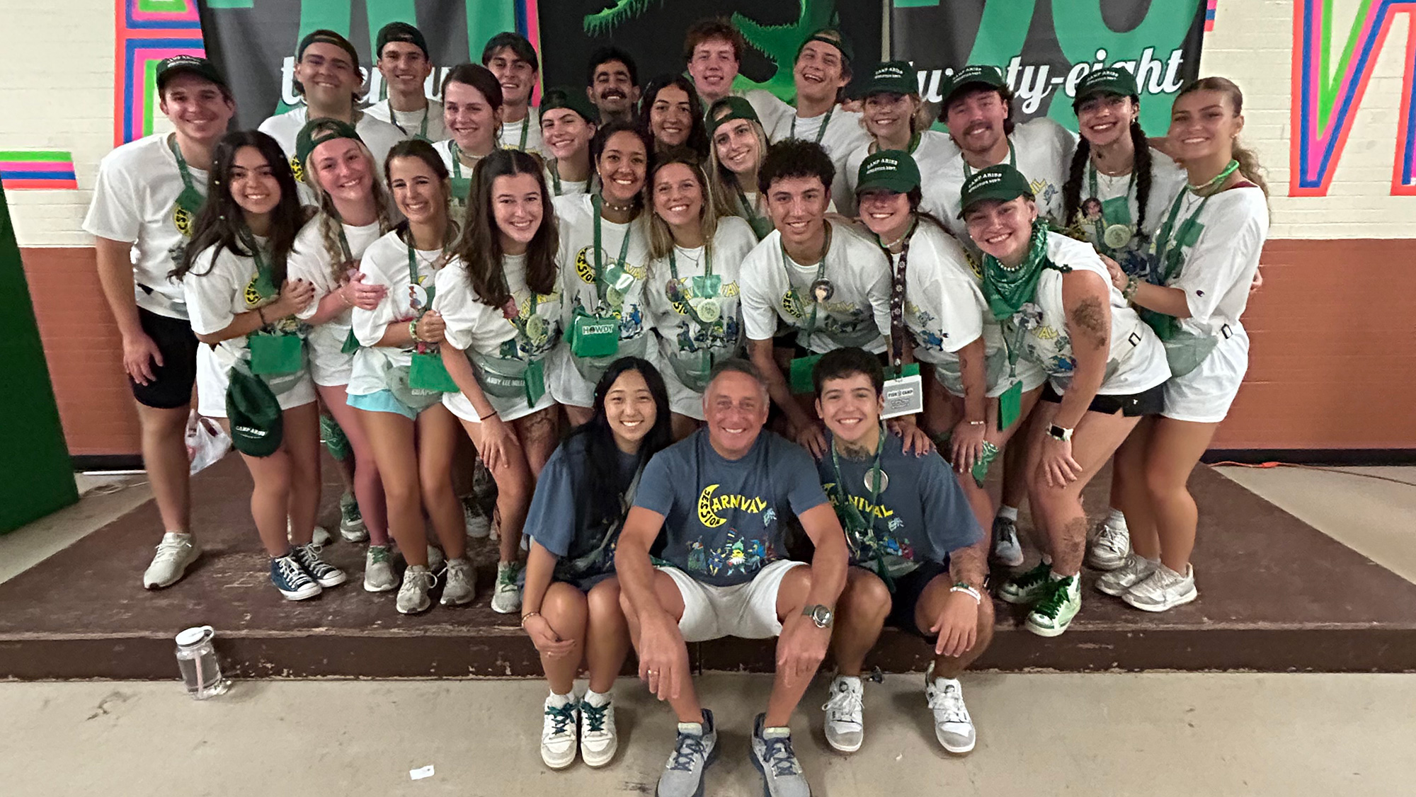 A group of people posing for a picture. 