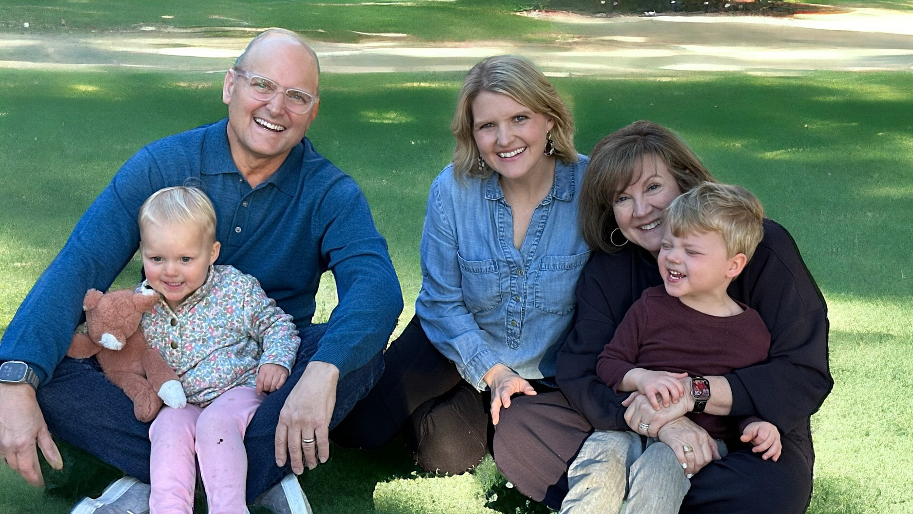 Family in group photo.