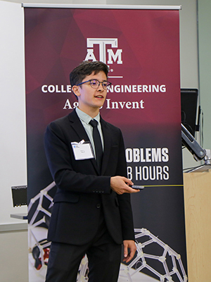 A man presenting to judges.