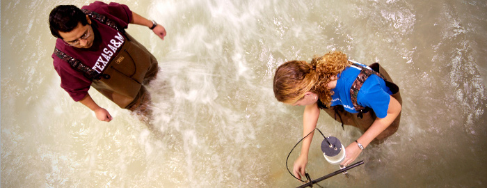 Students conducting research in ocean environment